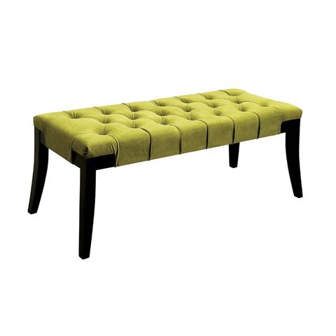 Furniture Of America Dianne Contemporary Fabric Tufted Bench In Green ... pertaining to Furniture Of America Paz Contemporary Fabric Tufted Bench In Brown